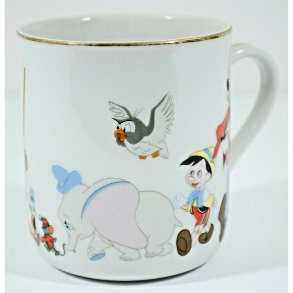 Vtg Walt Disney World Disneyland Coffee Tea Cup Mug Mickey Goofy Dumbo Pinocchio - Picture 3 of 8